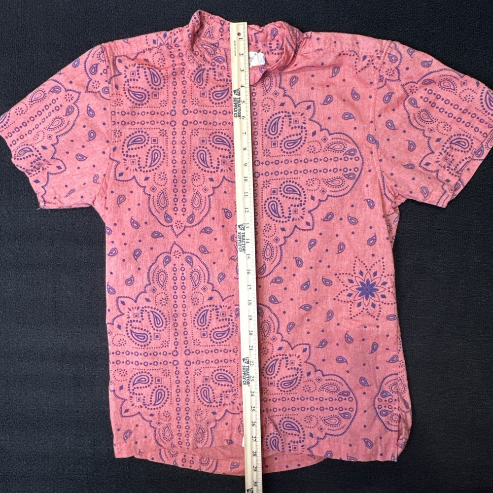 Men's Lakhay's Paisley Linen Button Up Medium Vintage - Picture 6 of 7